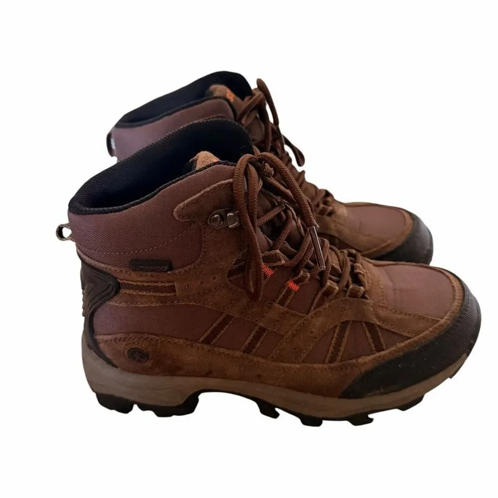 Northside Rampart Mid Suede Upper waterproof kids hiking boots brown SZ 5